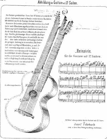 From the Fahrbach German 19th c. 12-string harp guitar method